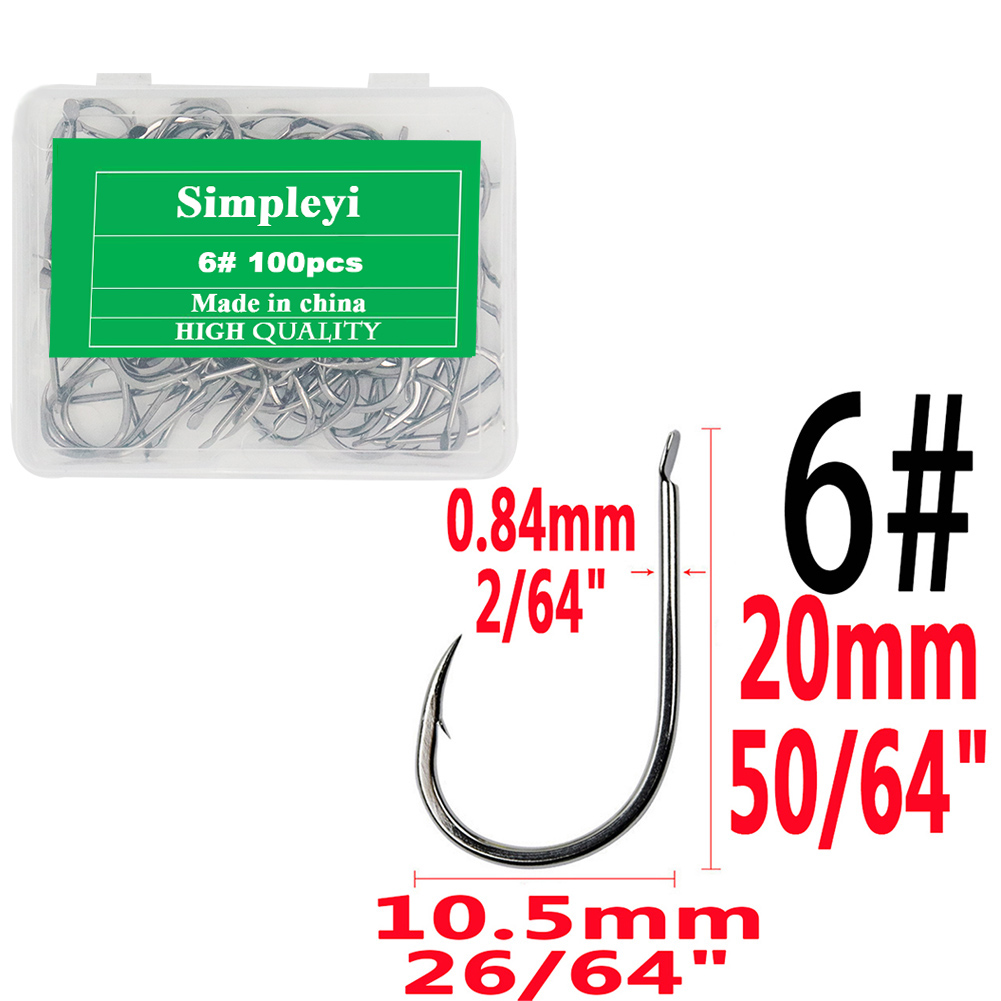 Anzuelos de pesca duraderos con cabeza plomada, caja de aparejos de pesca con púas de acero de alto carbono, carpa de señuelo de cabeza plana, 100 unids/lote por caja: Gris claro