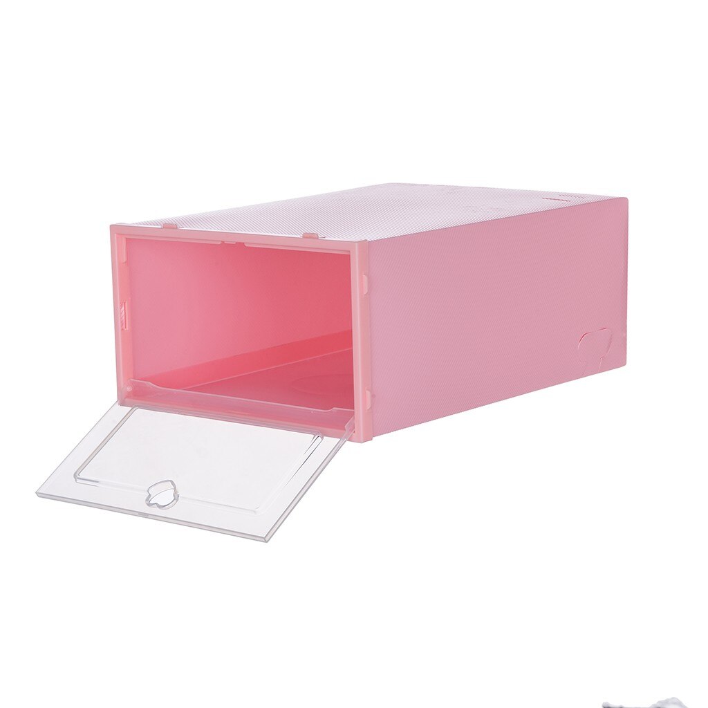 D 1PC Transparent Shoe Box Storage Shoe boxes thickened Dustproof Shoes Organizer Box combination shoe cabinet S/L size