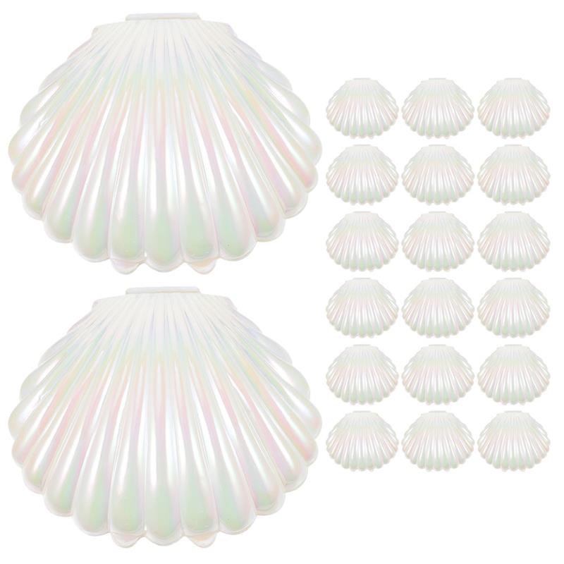 20 Pcs Shells Candy Box Sea Shell Holder Mermaid Party Decor Table Containers Plastic Jars Shells Dish Popcorn Seashell: Default Title