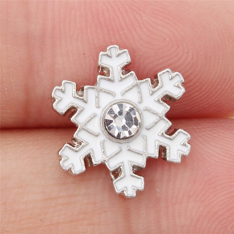 10 stuks/partij drukknopen sieraden strass sneeuwvlok drukknopen passen op 12mm drukknopen armband voor vrouwen kerst  zl113