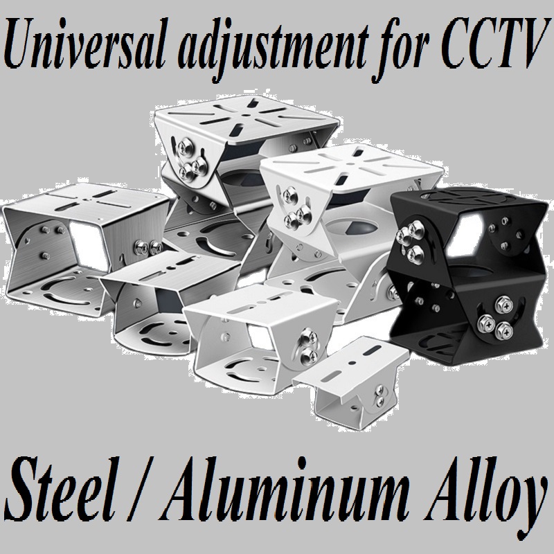 Cardan Joint, Steel and Stainless Steel, PT Joint, Aluminum Alloy Universal Joint CCTV Camera Mounting Bracket 360 Degree Adjust