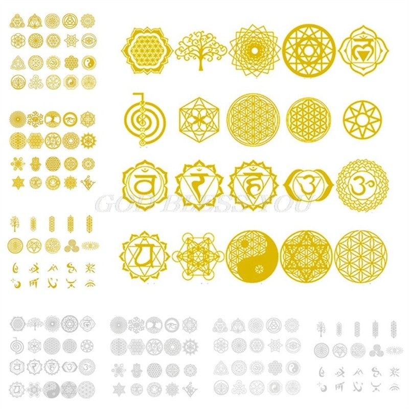 20 stk hellig geometrisk kobber orgonitt klistremerke blomst liv tre diy energi tårn pyramide materiale epoksy harpiks kunst håndverk