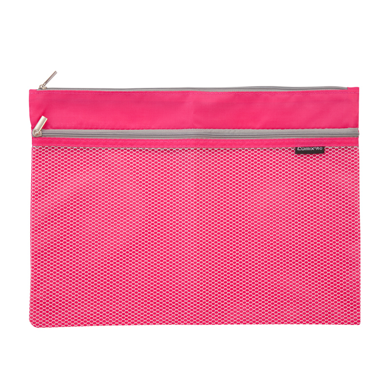 School stationery Document bag super cute 2 layer grid stationery storage bag pencil case office supplies file folder