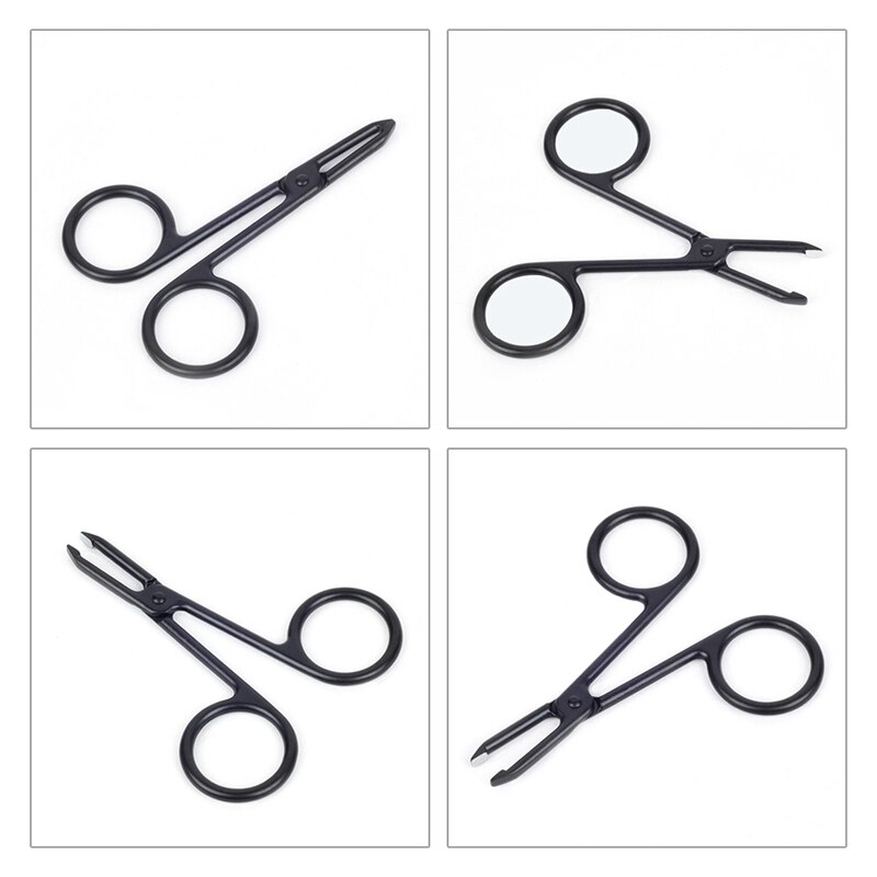 ! 1 ud. De tijeras de punta plana pinzas de cejas pinza de corte inoxidable herramienta de maquillaje de eliminación de cejas para belleza