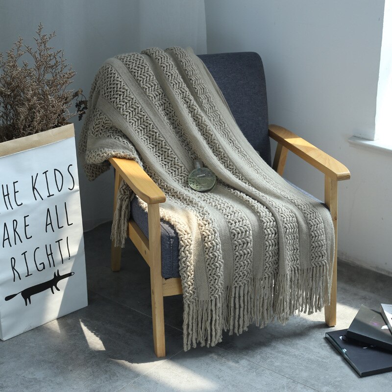 Sofa Werfen Faden Gestrickt Decke Bettdecke auf sterben Bett Sofa Gelb Plaid Streifen Reise TV Nickerchen Decken Sanft Heimat Dekor wandteppich