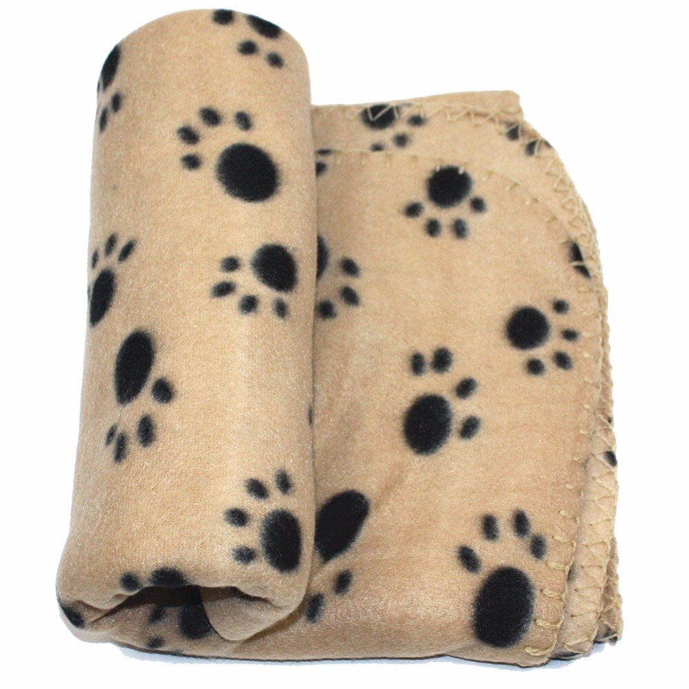 Mascota pezuña de gato y perro de lana con dibujo manta acogedora estera Floral mascota dormir pata imprimir cachorro polar suave manta camas Mat