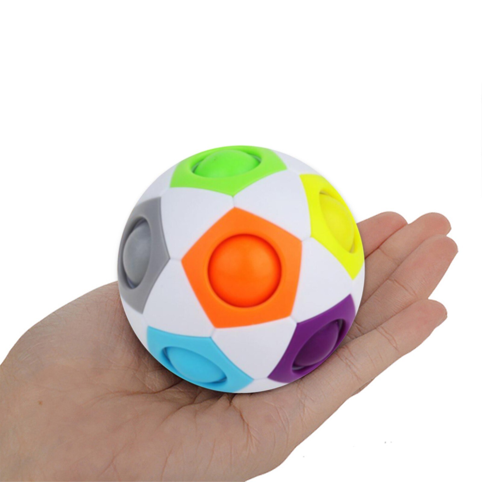 2Pcs Antistress Cube Rainbow Bal Puzzels Voetbal Magische Kubus Educatief Speelgoed Voor Volwassen Kinderen Stress Reliever Speelgoed