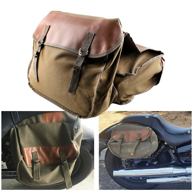 Saddle Bag Universal Motorcycle Saddle Kit Driving Motorcycle Bag Canvas Bags C66