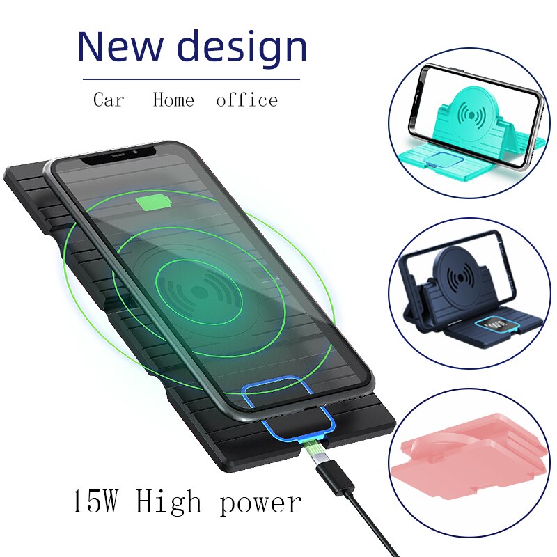 15W Auto Draadloze Opladen Pad Voor Iphone 12 Pro Max Samsung S10 Plus Huawei Auto Snelle Qi Draadloos Opladen voor Samsung Note 9 S20