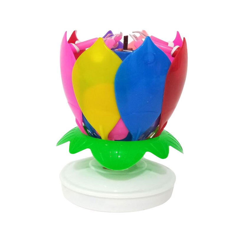 Creatieve Muziek Verjaardagstaart Kaarsen Mode Lotus Bloem Festival Decoratieve Music Party Decor: 1