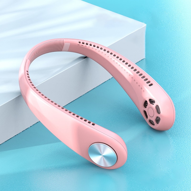 360 ° køling hængende bladløs halsventilator usb personlig håndfri halsventilator bærbar hovedtelefon sommer luftkøler