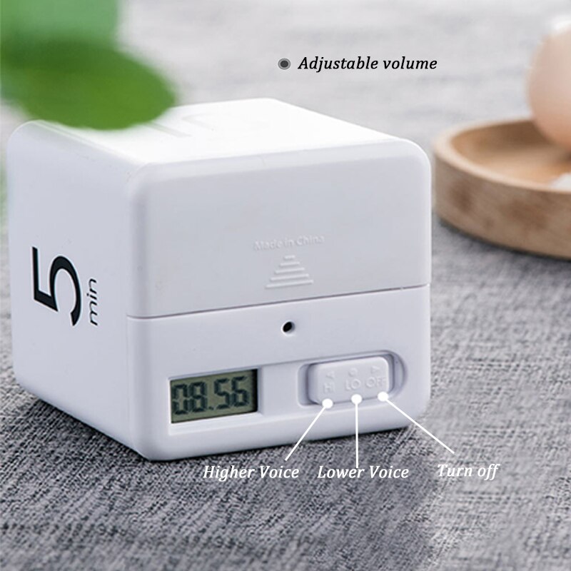 Cube LED Timer for Cooking Shower Study Alarm Clock Magnetic Electronic Countdown Time Square Home Kitchen Living Room Square
