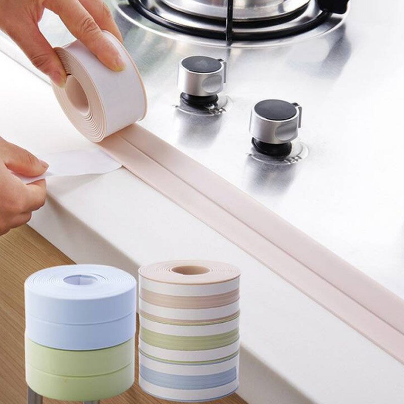 Sammenklappelig køkkenvaske rengøringsassistent pvc hjørne linje stribebånd vandtæt meldugfast klæbebånd fælles spalte