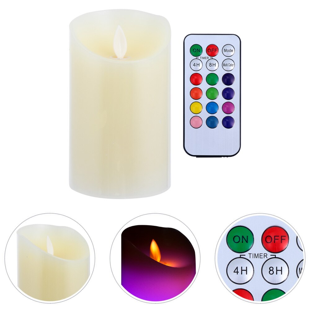 2 uds. De lámparas de vela LED eléctricas, vela con luz electrónica con: Assorted Color 2