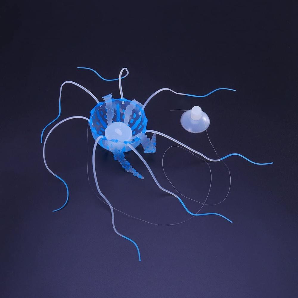 Glowing Effect Artificial Jellyfish for Aquarium Decor Fish Tank 1pc Silicone Simulated Underwater Live Glowing Artificial Vivid