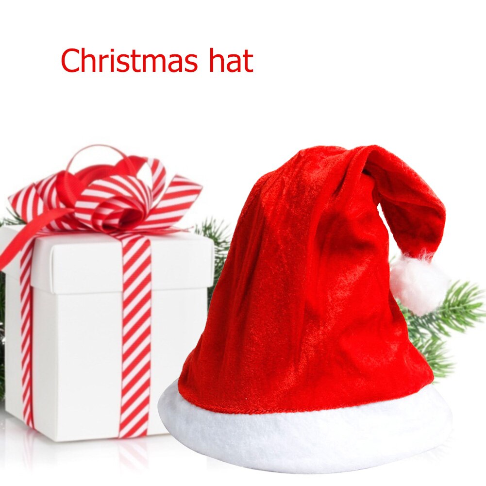 Mode Kerst Kerstman Cap Hairball Rode Gouden Fluwelen Hoed Party Kostuum Levert Kerst Decoraties Voor Huis