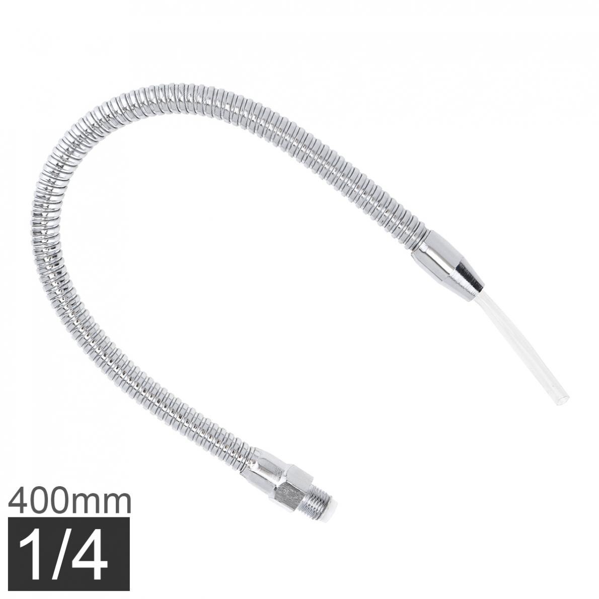 1/4 Inch Silver 400mm Metal Flexible Water Oil Cooling Tube with Round Head Nozzle for CNC Machine / Milling / Lathe