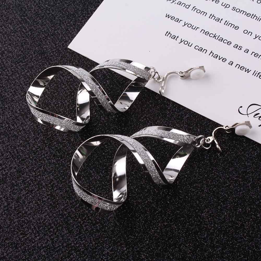 Übertrieben Peeling spirale Lange Ohr Manschette Clip Ohrringe Gold Schwarz Für Frauen Kein durchbohren Clip auf Ohrring Modeschmuck