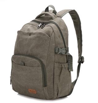 Chuwanglin Casual Canvas Rugzak Unisex School Rugzakken Zakelijke Laptop Tas Grote Capaciteit Reistassen Mannelijke Tas S9878: Army Green