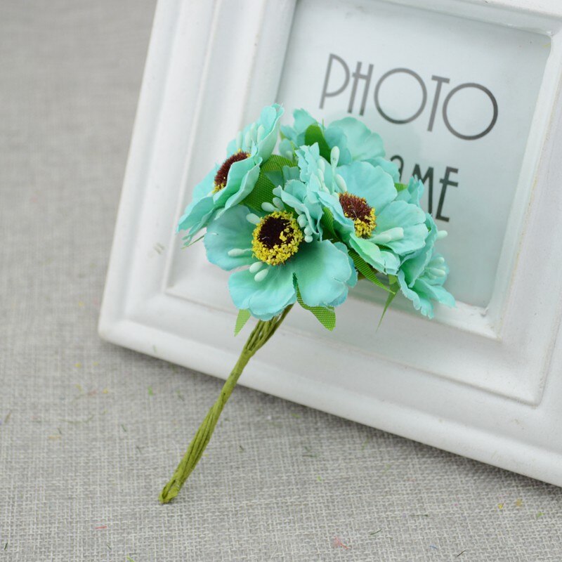 6 Stks/partij Cherry Blossom Kunstbloemen Trouwauto Vaas Voor Thuis Decoratie Bruid Boeket Handgemaakte Zijden Planten: Tiffany