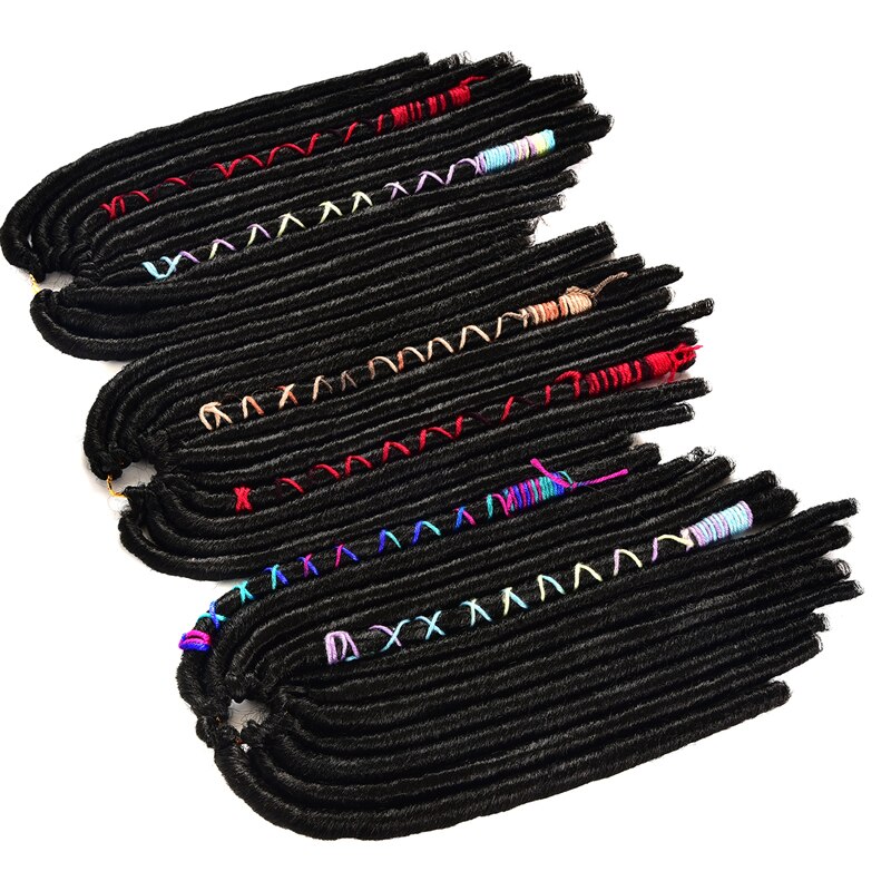 12stands/pack 18inch Crochet Braids Dreadlocks Hair Extensions Synthetic Hair Straight Soft Styles Dread Braids