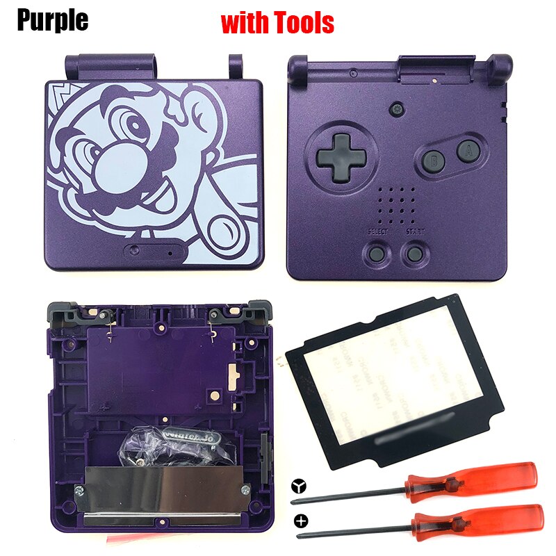 Cartoon Volle Gehäuse Shell-Ersatz Für Nintendo Gameboy Advance SP Für GBA SP Spielkonsole Abdeckung Fall: Purple Mario