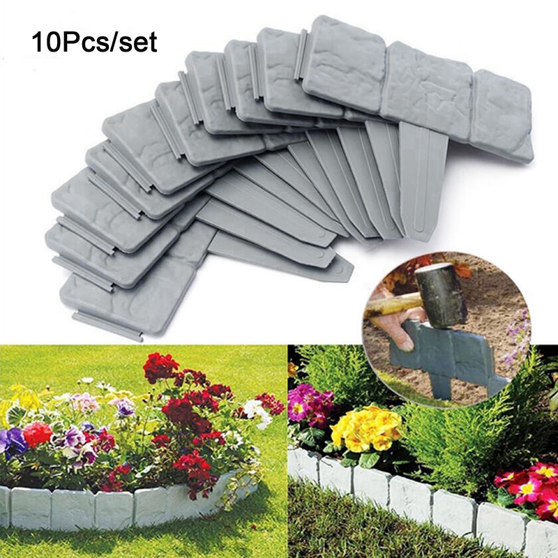 10Pcs Imitatie Steen Landschap Hek Tuin Plant Grens Rand Gazon Grens