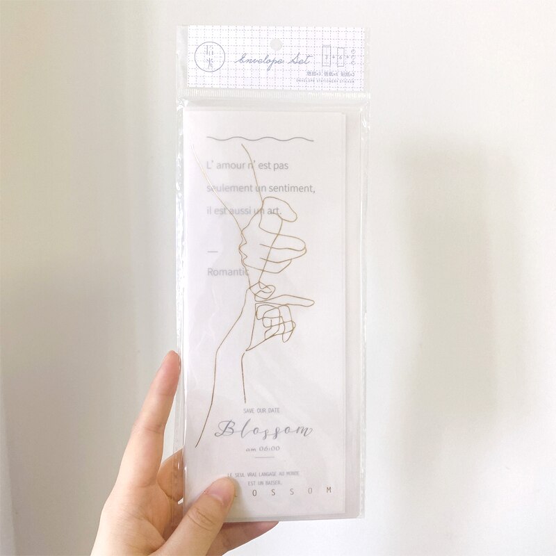 6 Enveloppen 12 Brief Papier Leuke 21*9Cm Transparante Zwavelzuur Envelop Brief Papier Schrijven Papier Briefpapier: 4