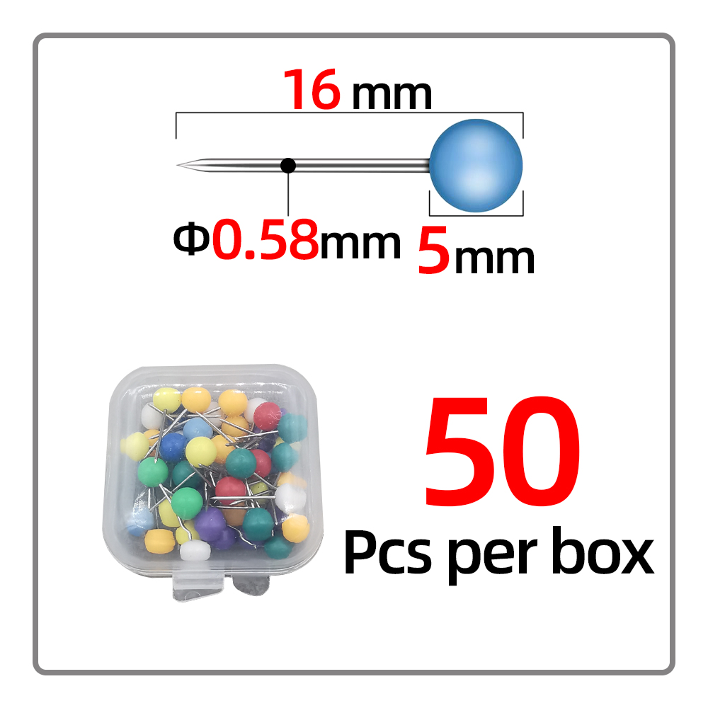 50 stks/doos Boxed Plastic Positionering Bal Naalden Extra Bevestiging Bal Naalden Schuim Spool Vislijn Bevestiging Bal Naald