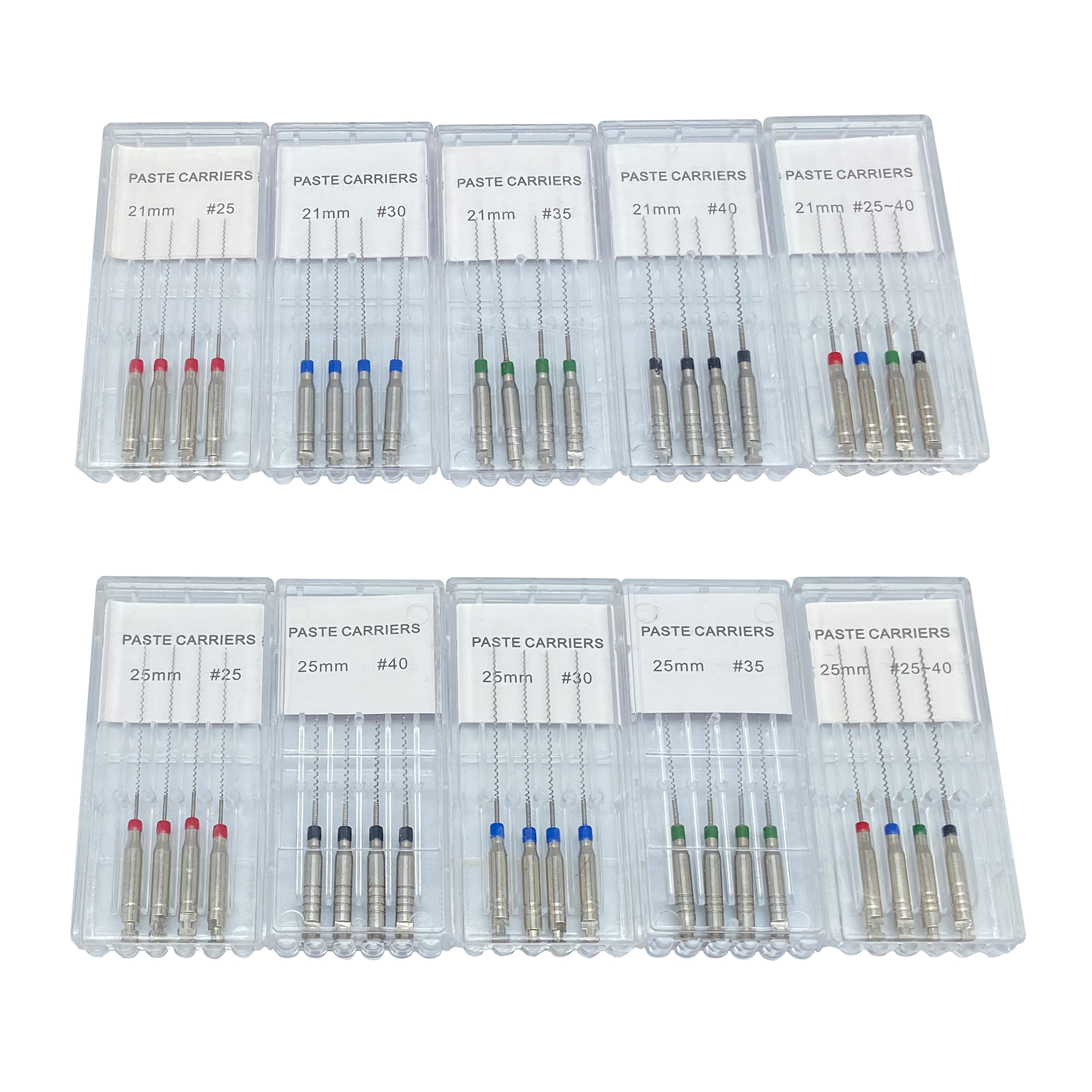WELL CK 4 unidades/caja 21/25 mm # 25-40 portadores de pasta rotativa Dental relleno en espiral Lentulo surtido de pasta de llenado de motor herramienta de odontología