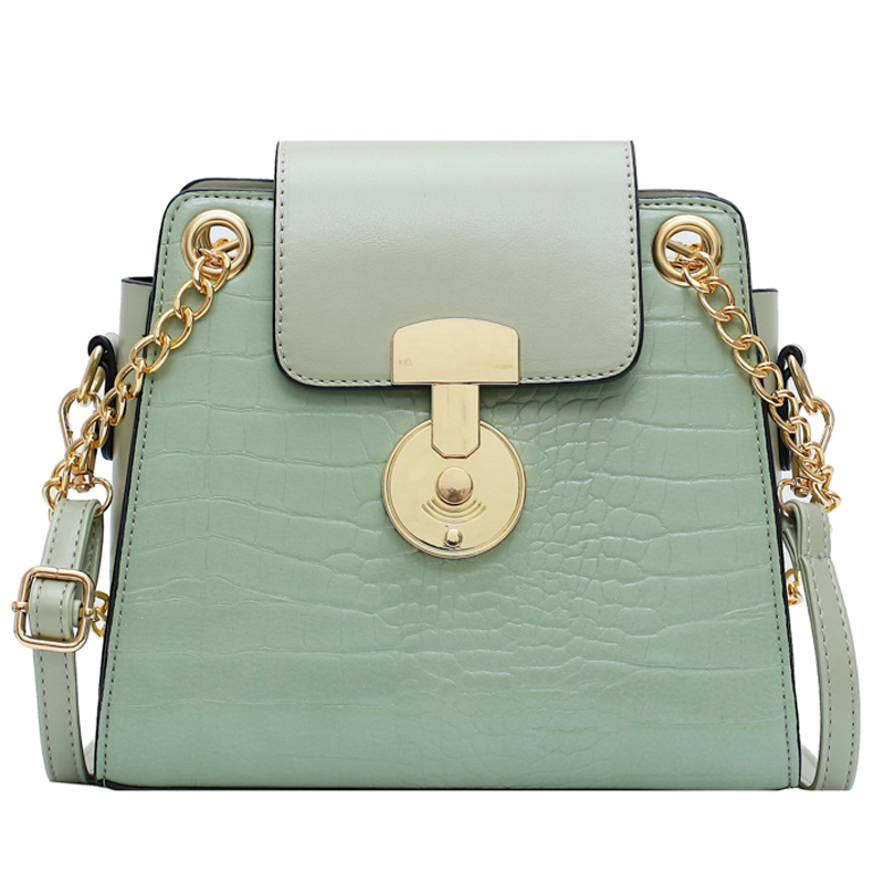 Female Crocodile pattern Tote bag PU Leather Women's Handbag Chain Shoulder Messenger Bag