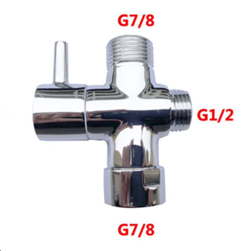 Brass Diverter Chrome Valve 3 Way Water Separator Shower Tee Adapter Adjustable Shower Head Diverter Valve Bathroom Accessories: D