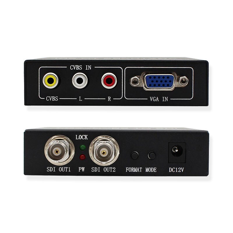 VGA to SDI Converter Adapter VGA+CVBS to SDI Support Full-HD / SD-SDI / 3G-SDI 2 SDI Ports