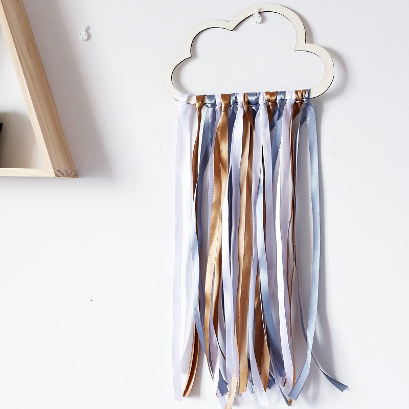 ins styl skandynawski drewniane puste chmury kutas wisiorek wiszący ornament ścienny dekoracja pokoju dziecięcego przedszkole fotografia rekwizyty: A