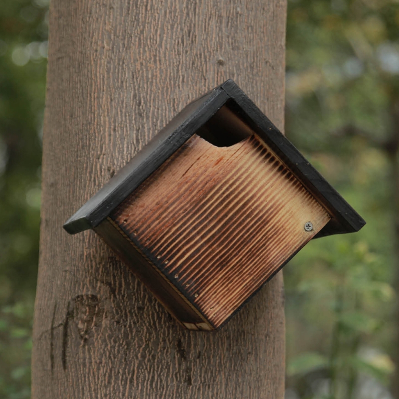 Wood Bird House Natural Wooden Birdhouse Sleeping Nest for Indoor Outdoor Birds Exquisite Garden Decoration