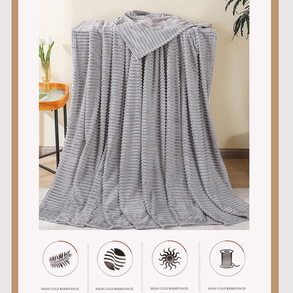 10070cm Camping Warm Cozy Lightweight Fuffy Throw Flannel Solid Color Blanket