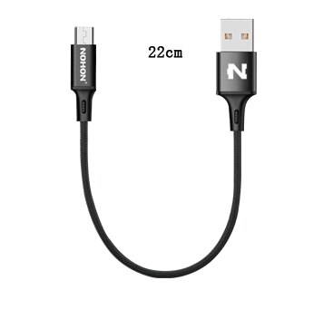 Originele Nohon Micro Usb Kabel Voor Samsung Huawei Htc Nokia Android Mobiele Telefoon Fast Charger Opladen Usb Kabel Data Sync draad: Black - 22CM