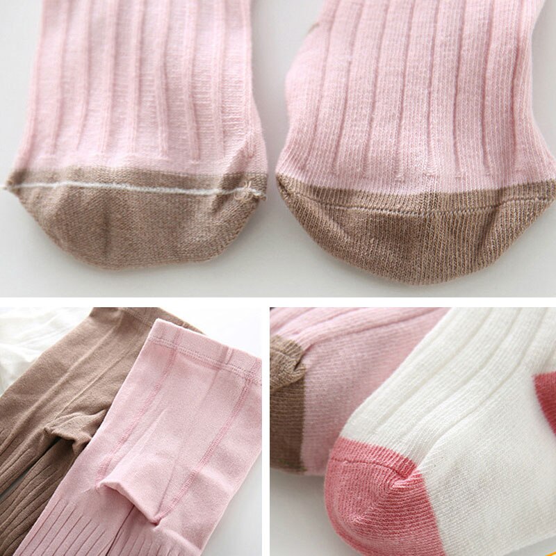 Spring Soft Cotton Baby Girl Tights Newborn Infant Solid Leg Warmers Pantyhose Stitching Warm Baby Stockings Baby Strumpfhose