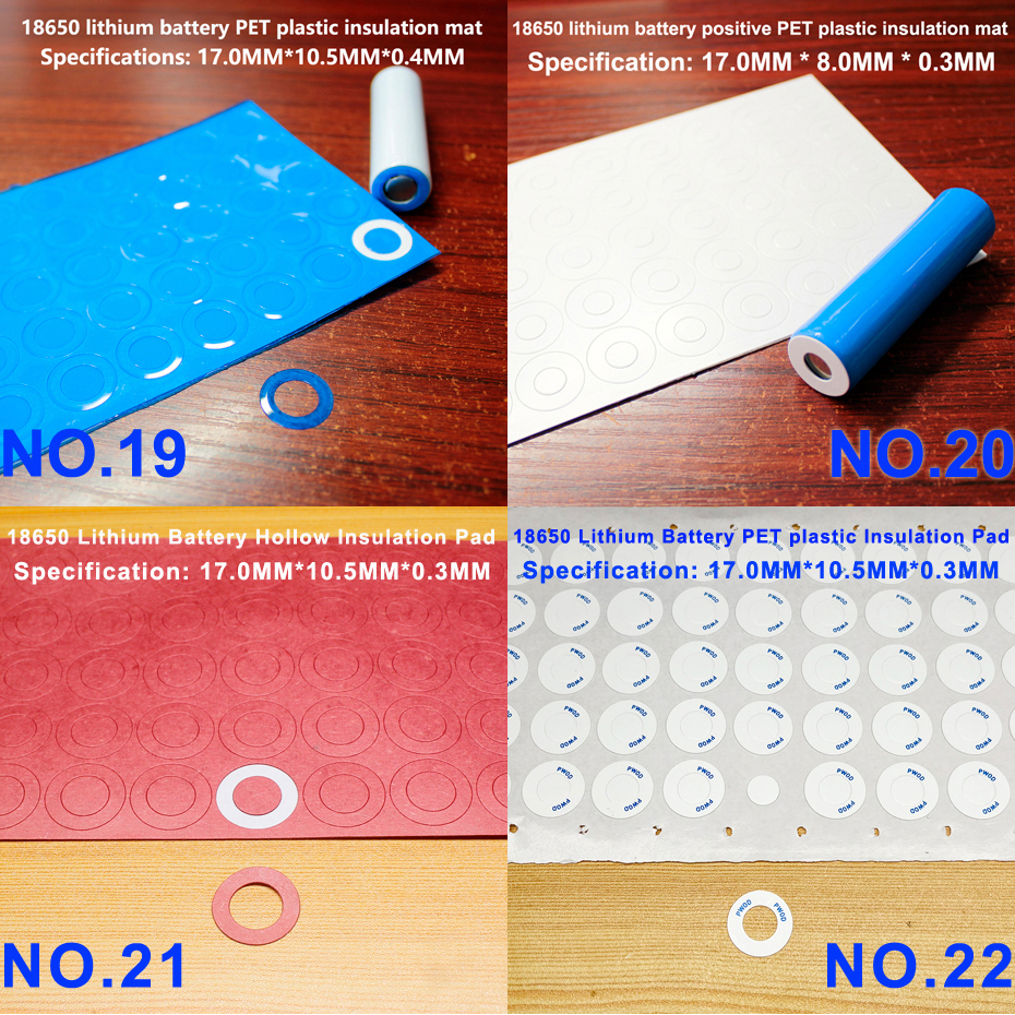 100pcs/lot 18650 lithium battery bark paper insulation gasket hollow gasket power battery pack sealing surface pad