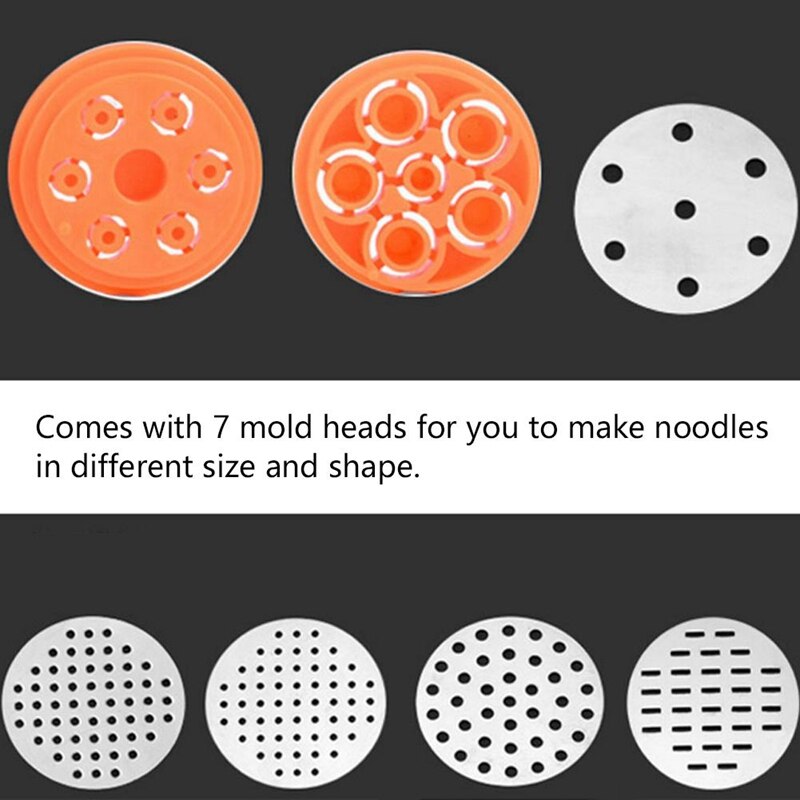 Máquina de prensado de Pasta Manual de acero inoxidable para el hogar con 7 moldes Fabricante de fideos