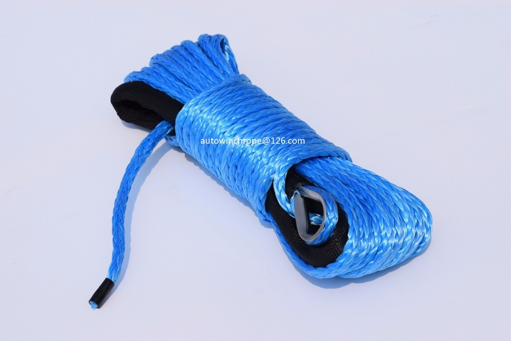 Blauw 6Mm * 15M Elektrische Touw Lier, Lier Kabel, Synthetische Winch Touw
