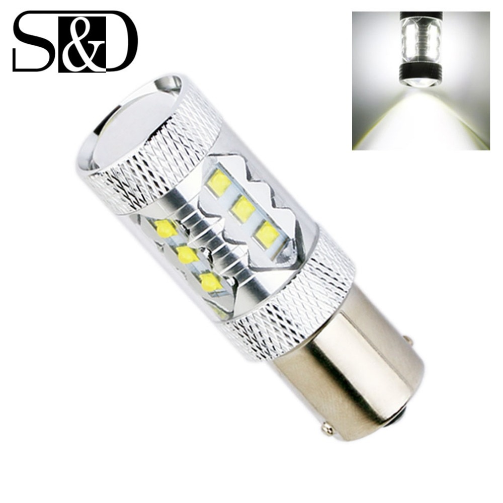1156 BA15S met Cree Led Chips Auto Fog Bollen P21W LED Lamp Richtingaanwijzer Staart Remlichten S25 R5W LED Auto Lamp 12 V wit