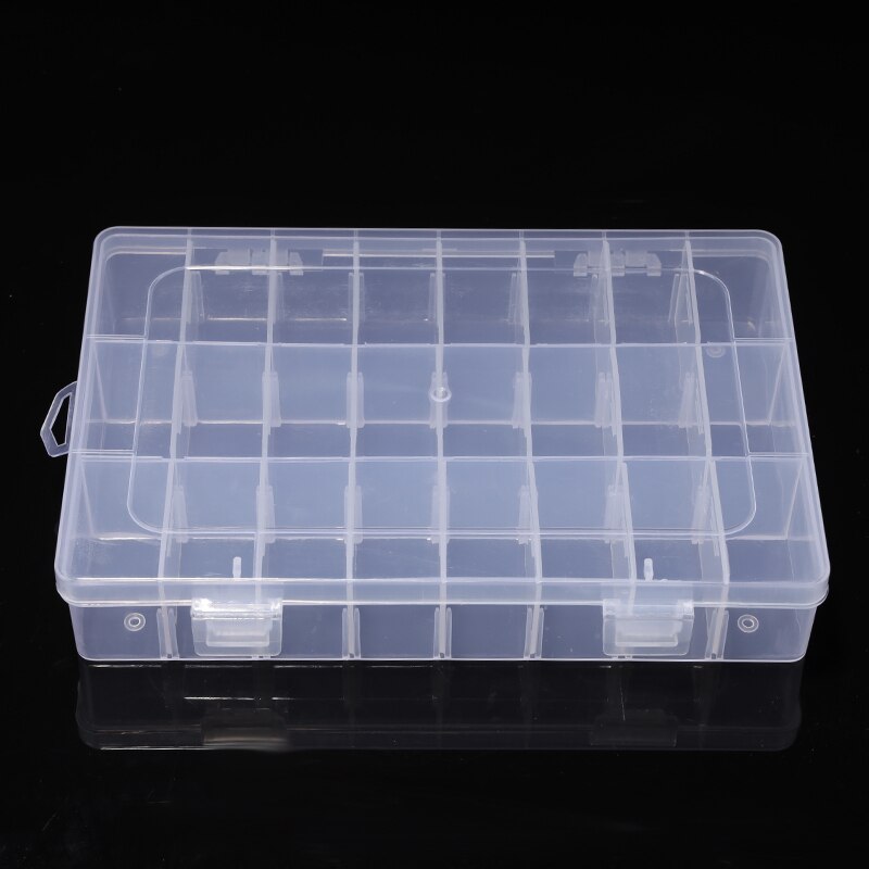 10/15/24 Cells Transparent Storage Box Organizer Case Storing Plastic Box Jewelry Beads Pill Screw Organizador Waterproof: 24 grid