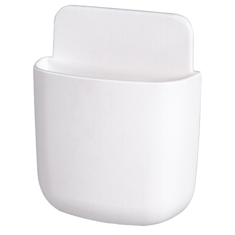 Boîte de rangement murale en plastique, support de télécommande, décoration de la maison, boîte de rangement de cosmétiques, support mural: S-White