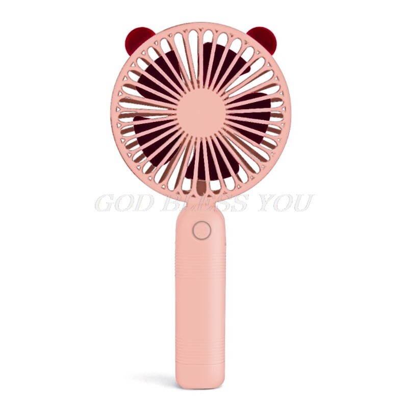 Cute Cartoon Mini Handheld Fan Portable USB Charging Fan Air Cooler for Student: Pink