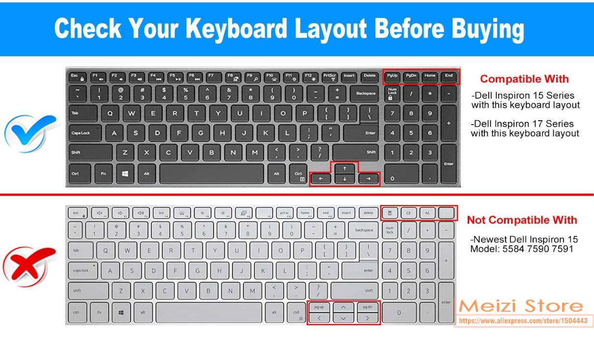 Laptop 15.6 17.3 Inch Keyboard Cover For Dell Inspiron 15 5000 Series 5570 7559 3552 5555 7567 7577 5570 5770 5755 5759