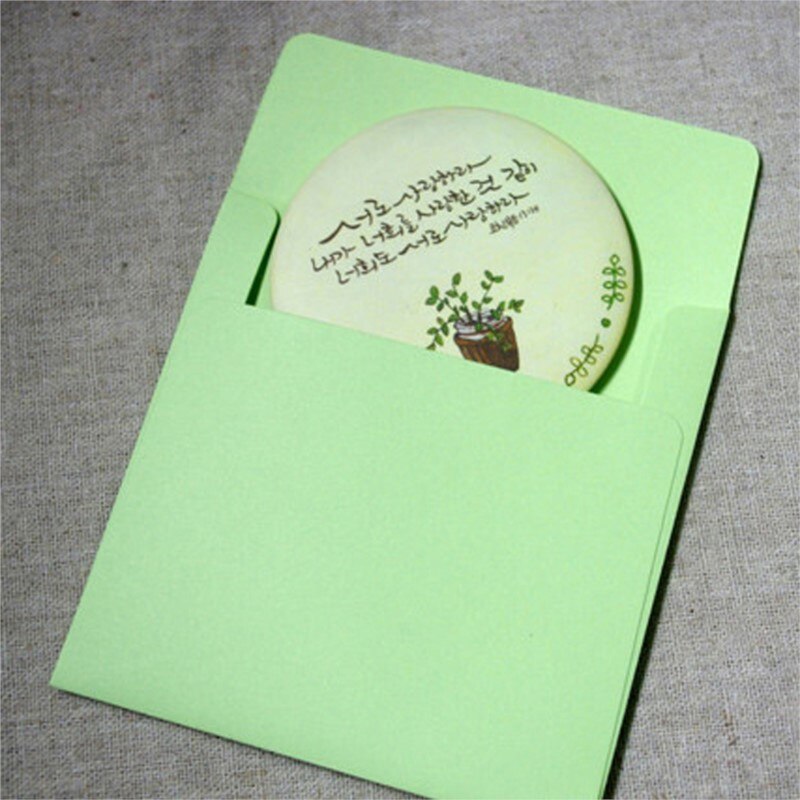 100 Stuks In/ 10X10Cm Vierkante Vintage Kraft Multicolor Gewone Uitnodiging Papier Decoratieve Bruiloft Envelop Vip/Bank/Postkaart: green color