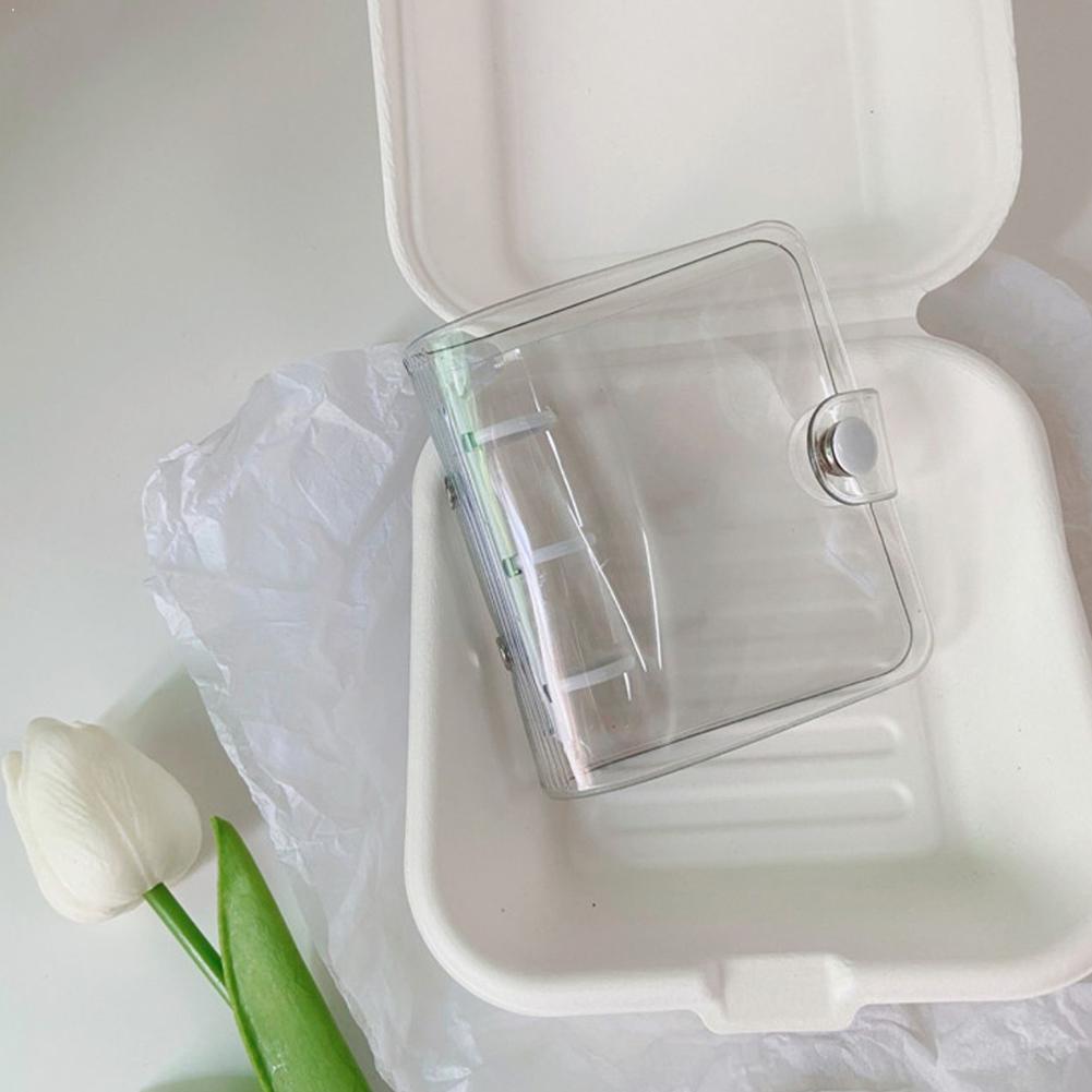 Transparent Binder Shell 3 Holes Binder Page Notebook For Loose Supplies Stationery Soft Handbook Office Tranparent S U0D8