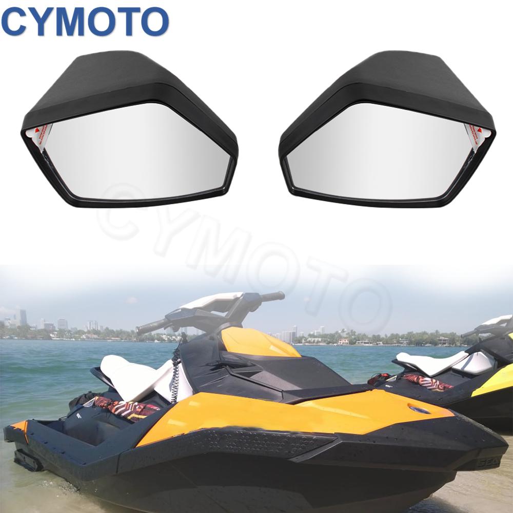 Zwarte motorboot zijachteruitkijkspiegels voor Sea-Doo Spark -2023 modellen voor een strakke look en verbeterde zichtbaarheid op het water