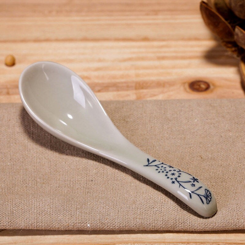 5.5in søde små skeer japansk suppeske husholdnings keramikske spiseske pastoral bordservice suppe drikkeske: 1pc- jxh
